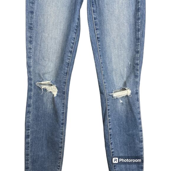 Paige Verdugo Ankle Length Distressed Medium Wash Blue Jeans Skinny Size 24 - Picture 2 of 6